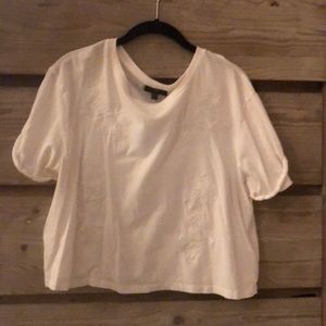 White shirt with embroidered flowers